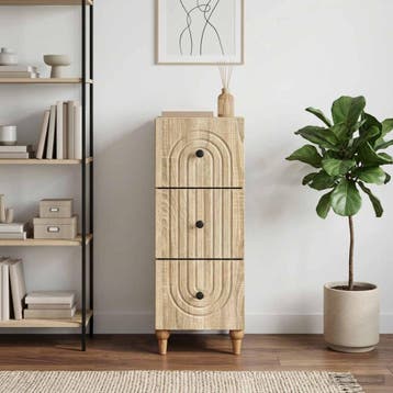 vidaXL Ladekast 33 x 34,5 x 90 cm Bewerkt hout Sonoma Eiken, Huis en Inrichting, Kasten | Overige, Verzenden, Nieuw