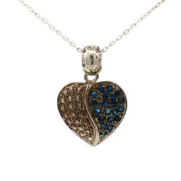 Zonder minimumprijs - Hanger Zilver - 0.90ct. tw. Saffier -, Handtassen en Accessoires, Antieke sieraden