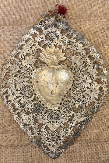 Votiefgeschenk - in zilver en met een gouden medaillon -