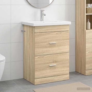 vidaXL Badkamermeubel Set Sonoma Eiken 61 x 40 x 84,5 cm, Verzenden, Nieuw