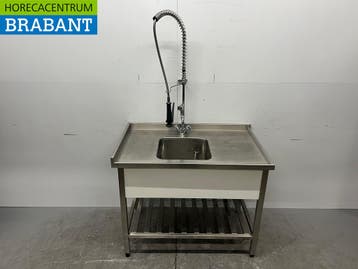 RVS Spoeltafel Spoelbak met kraan 111,5 cm Horeca, Ophalen of Verzenden, Nieuw in verpakking