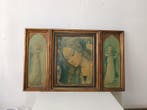 Altaarstuk - Hout - 1960-1970 - Religieus drieluik - 50 x 80, Antiek en Kunst