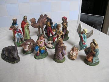 Kerststal (15) - Vintage Italiaanse papier-maché kerstgroep, Diversen, Nieuw
