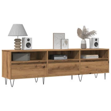 vidaXL Tv-meubel 150x30x44,5 cm bewerkt hout oud houtkleurig, Verzenden