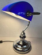 Lampe de banquier - Verre, Métal chromé - Lampe de banquier