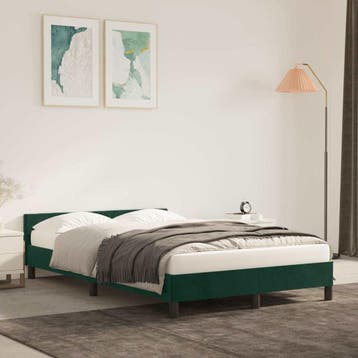 vidaXL Bedframe zonder matras 120x200 cm fluweel donkergroen, Verzenden