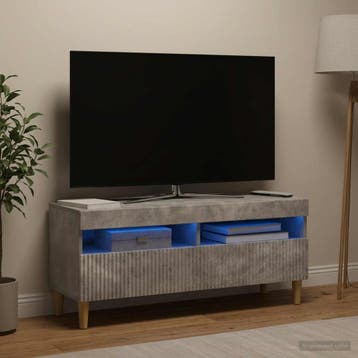 vidaXL LED tv-meubel Betongrijs Bewerkt hout, Verzenden, Nieuw