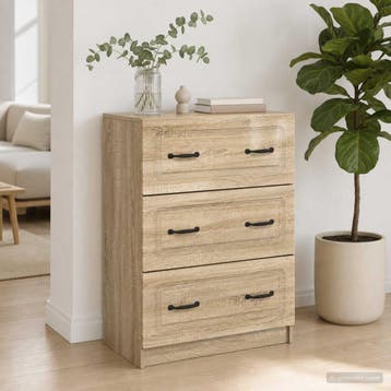 vidaXL Ladekast Sonoma Eiken 66 x 34,5 x 87 cm Bewerkt hout, Verzenden