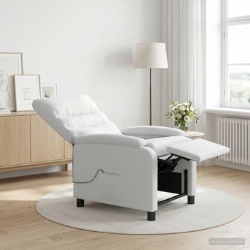 vidaXL Massage Relaxstoel Wit Stof, Verzenden