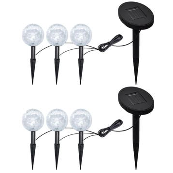 vidaXL Tuinlampen 6 st LED met grondankers en zonnepanelen, Verzenden, Nieuw