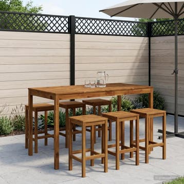 vidaXL Tuin Bar Tafel Naturel 180 x 88,5 x 105 cm Massief, Verzenden