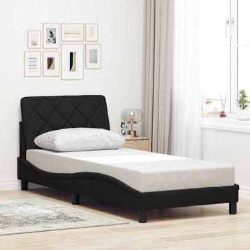 vidaXL Bedframe zonder matras 80x200 cm stof zwart, Verzenden, Nieuw