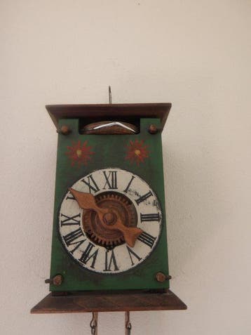 Klok (3) - Hout - 1950-1960, Antiek en Kunst