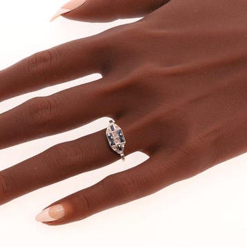 Ring - 18 karaat Geel goud, Witgoud - Diamant - Vintage Art, Nieuw