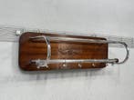 Kapstok - Hout, Chroom - Vintage wandkapstok met houten