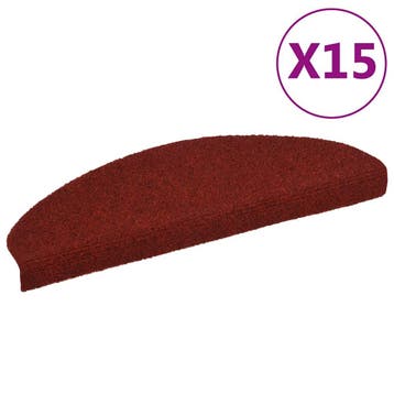 vidaXL Trapmatten zelfklevend 65x21x4 cm naaldvilt rood 15, Verzenden