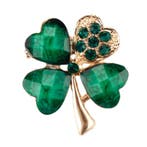 Fako Bijoux - Broche - Klavertje Vier - Groen - Kristal -, Verzenden