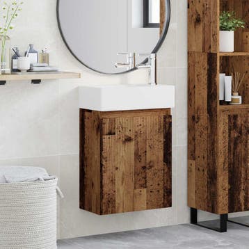 vidaXL Badkamermeubel met kraan Oud hout 45,5 x 22,5 x 84 cm, Verzenden, Nieuw