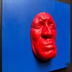 gregos - Red sadness on blue background