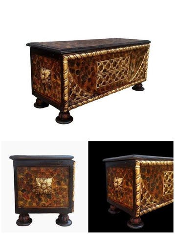 Coffre de rangement de jardin - Bois - 97 cm - 1900 Ca