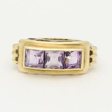 Bague - 14 carats Or jaune Améthyste