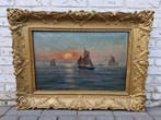 Romain Steppe (1859-1927) - Maritiem tafereel met zeilboten, Antiek en Kunst