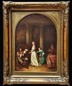 After Caspar Netscher (XIX) - Singing lesson