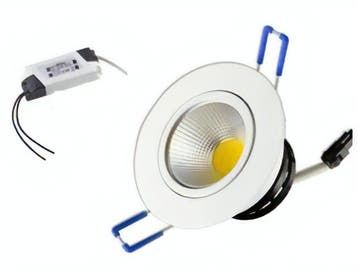 LED Inbouwspot - Warm wit 2700K- 7W - Aluminium Kantelbaar, Huis en Inrichting, Lampen | Spots, Verzenden, Nieuw