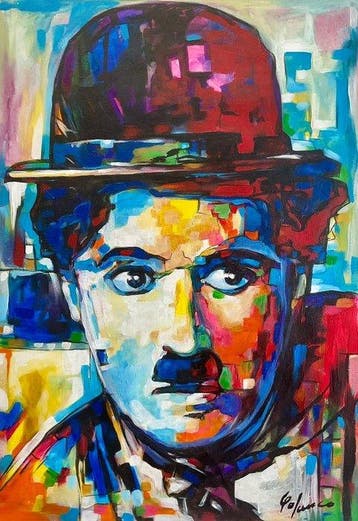 Polanco 70 x 100 cm - Marilyn y Chaplin: Ecos de Hollywood