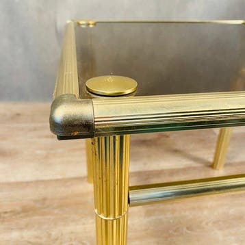 Salontafel - Verguld messing, Glas - Bijzettafel van verguld