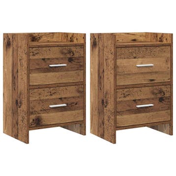 vidaXL Nachttafels 2 st Oud hout 40 x 30 x 60 cm Bewerkt, Huis en Inrichting, Verzenden, Nieuw