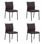 Set van 4 Leren eetkamerstoelen Basic - Toledo Merlin, Ophalen of Verzenden