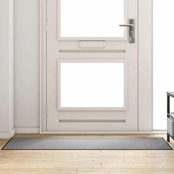 vidaXL Deurmat Grijs en Zwart 60 x 180 cm 100% Polyamide, Verzenden