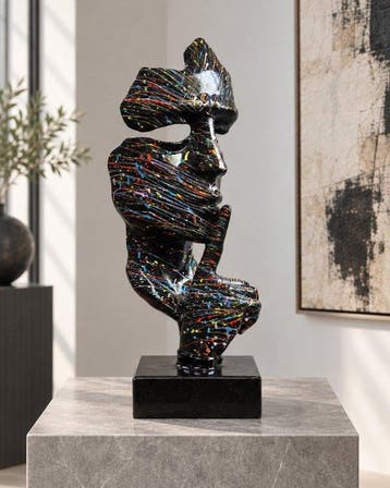 sculptuur, XL “SILENCE” Sculptuur – Glossy Black –