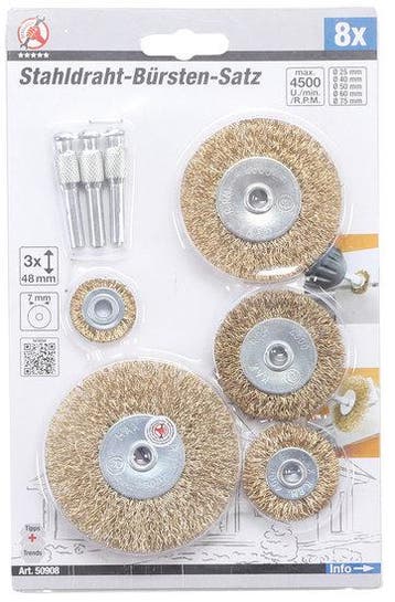 8-delige steel wire brush set, Verzenden, Nieuw