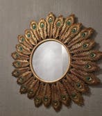 Miroir mural - Verre, paon