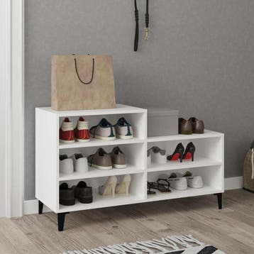 vidaXL Schoenenkast 102x36x60 cm bewerkt hout wit, Verzenden