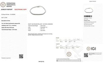 Bracelet de tennis - 14 carats Or blanc - 2.82ct. tw.