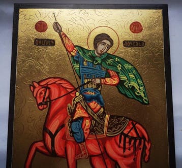 Icoon - Sint Demetrius van Thessaloniki, handgetekende icoon