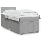 vidaXL Boxspring met matras stof lichtgrijs 90x200 cm, Verzenden, Nieuw