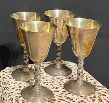 Kelk (4) - .925 zilver - Champagneglazen, Antiek en Kunst, Antiek | Zilver en Goud