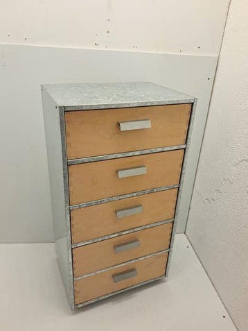 Ladekast - Staal, Hout - 66cm 10 kg verzinkt staal
