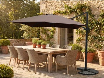 Veiling - Hangende parasol Donkergrijs 300x400cm, Tuin en Terras, Nieuw