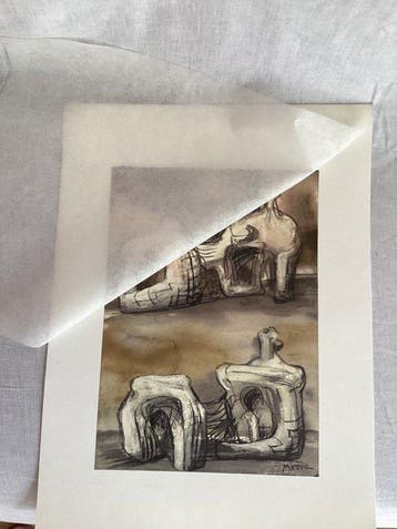 Henry Moore (1831-1895) - Two Reclining Figures: Ideas for, Antiek en Kunst