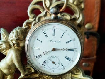 Breguet - Cylindre Silver Pocket Watch XIX - 14588 -, Bijoux, Sacs & Beauté, Montres | Hommes