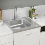 vidaXL Gootsteen met afvoerset 600x600x155 mm roestvrij, Huis en Inrichting, Keuken | Keukenelementen, Verzenden, Nieuw