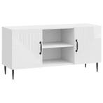 vidaXL TV Kast Hoogglans Wit 102 x 34,5 x 50 cm Bewerkt hout, Verzenden