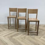 Hutten complete set statafel met 3 barkrukken, hout, Gebruikt