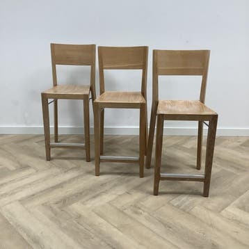 Hutten complete set statafel met 3 barkrukken, hout