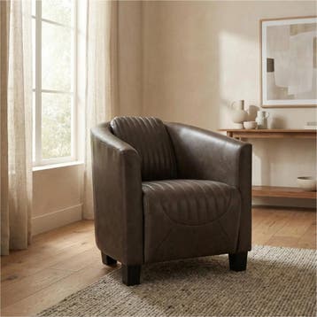 Leren fauteuil Press Special - Vintage Elephant, Maison & Meubles, Fauteuils, Ophalen of Verzenden
